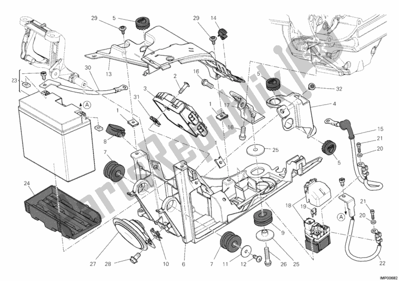 Alle onderdelen voor de Batterijhouder van de Ducati Diavel Carbon 1200 2011